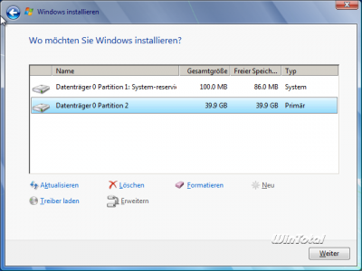100 MB-Partition