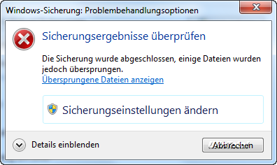Abschluss der Sicherung