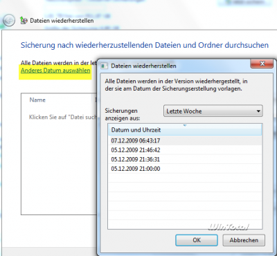 Auswahl des Sicherungssatzes