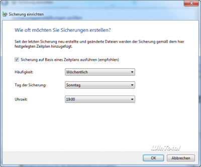 Häufigkeit des Backups