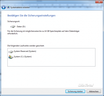 Zusammenfassung der Einstellungen