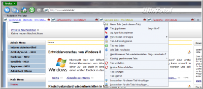 TABs in verschiedenen Farben