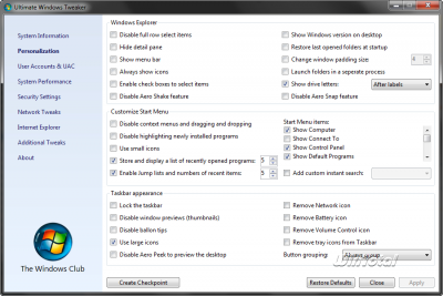 Ultimate Windows Tweaker