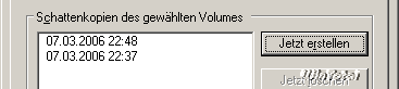 Übersicht Schattenkopien