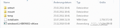 Kopierte Dateien