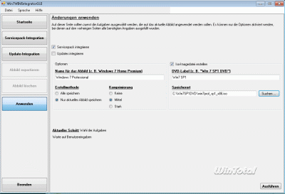 Integration beginnen und ISO-Image erstellen
