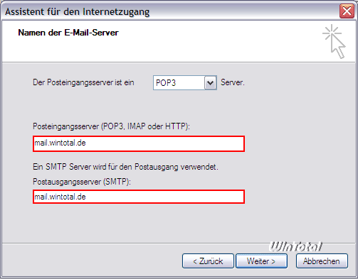 Servernamen eintragen