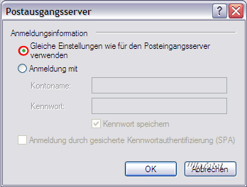 Gleiche Einstellungen verwenden