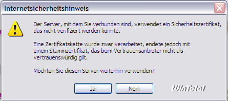 SSL Fehlermeldung