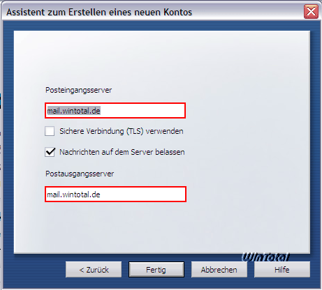 Servernamen angeben