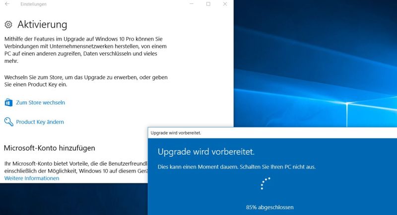 Upgrade auf Windows 10 Pro