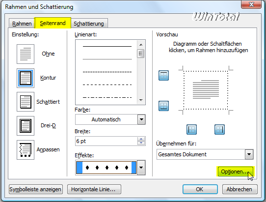 Word: Rahmen mit ausdrucken » WinTotal.de