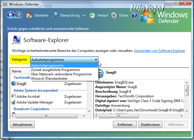 Windows Vista Autostart Programme Verwalten