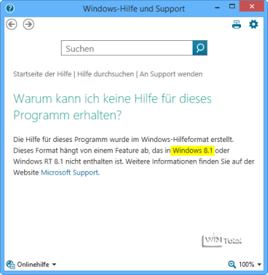 Hlp-Dateien können auch in Windows 8 nicht mehr geöffnet werden