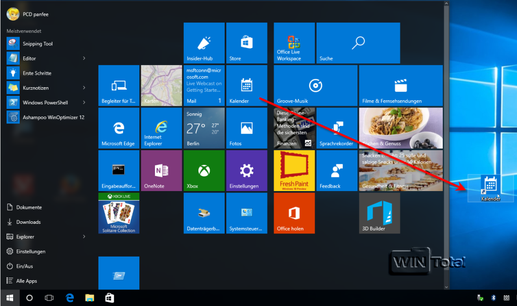 Windows 10 Apps Vom Startmenu Auf Dem Desktop Erstellen Tipps Tricks