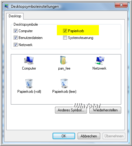 Symbol Papierkorb Auf Dem Desktop Verschwunden Tipps Tricks