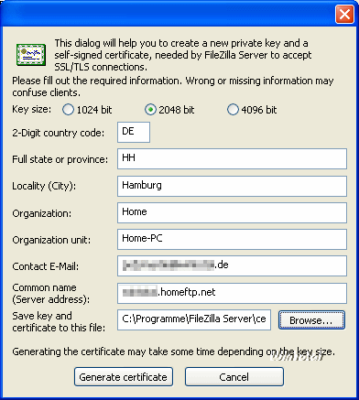 FileZilla Server – Settings