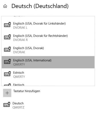 Tastaturlayout hinzufügen