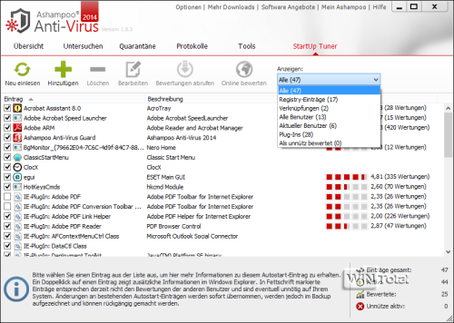 StartUp Tuner, Ashampoo Anti-Virus2014