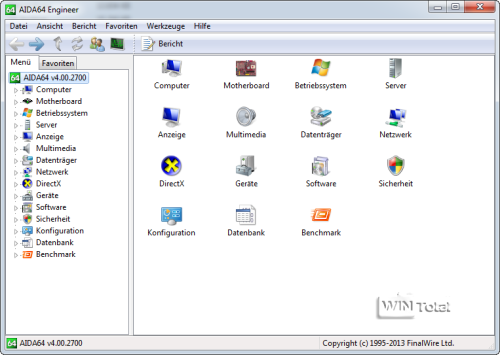 Programmansicht, AIDA64