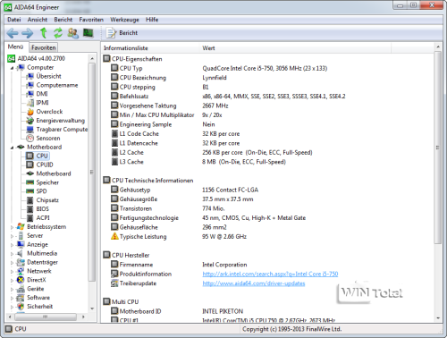 CPU-Details, AIDA64
