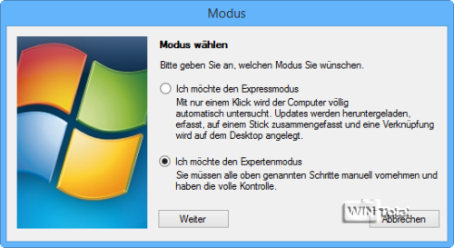 Modus wählen – Experten