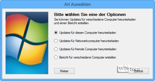 Experten-Modus - Updates für diesen Computer herunterladen