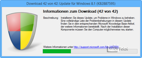 Download der Updates und Service Packs