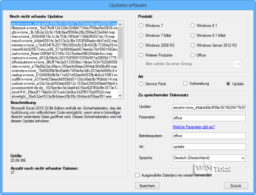 Experten-Modus - Updates erfassen