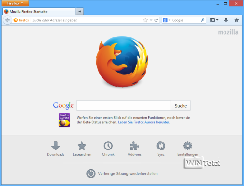 Firefox-Startseite