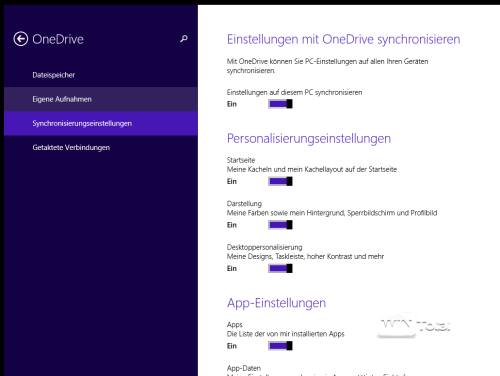 Sync mit Windows 8