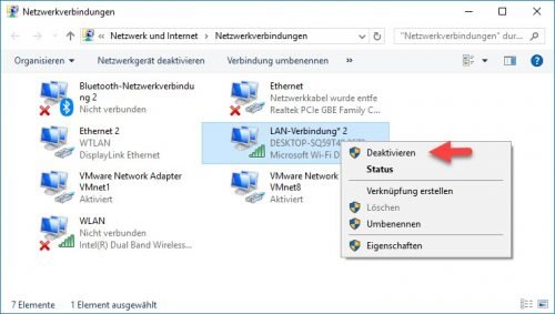 Netzwerkadapter deaktivieren