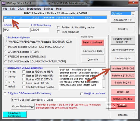 Grub4Dos installieren