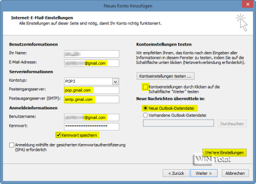 Kontoeinstellungen