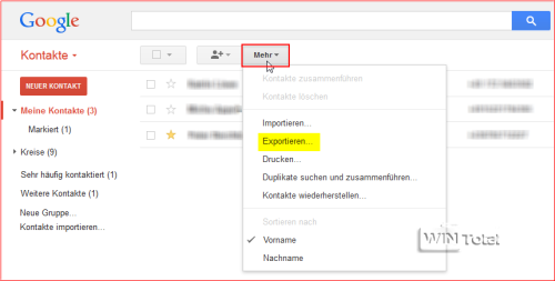 Kontakte exportieren