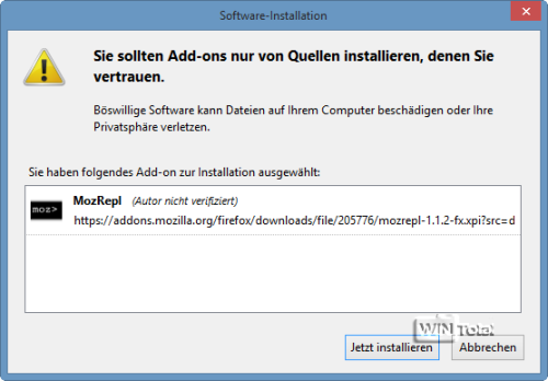 Add-on MozRepl installieren