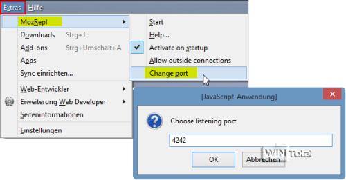 Add-on MozRepl – Change port