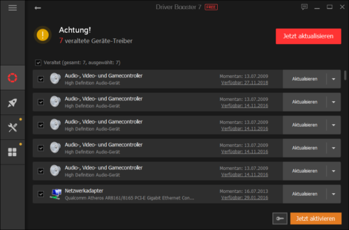 Veraltete Treiber in Driver Booster