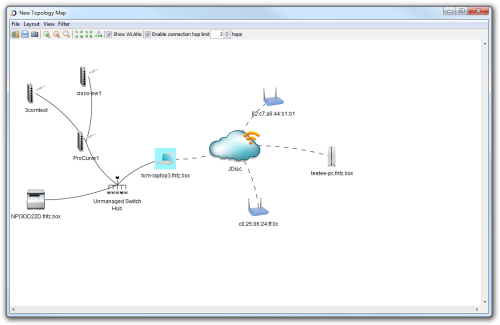 Beispiel Netzwerktopologie mit WLAN-Information