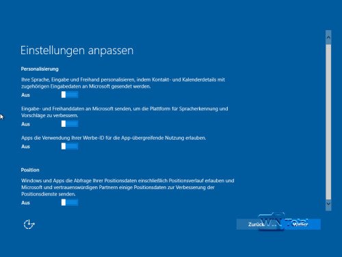 Windows 10 Datenschutzeinstellungen