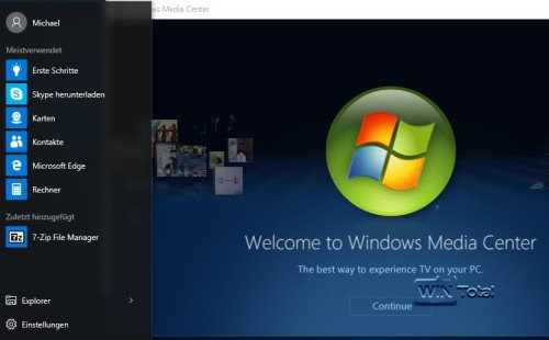 Windows Media Center unter Windows 10