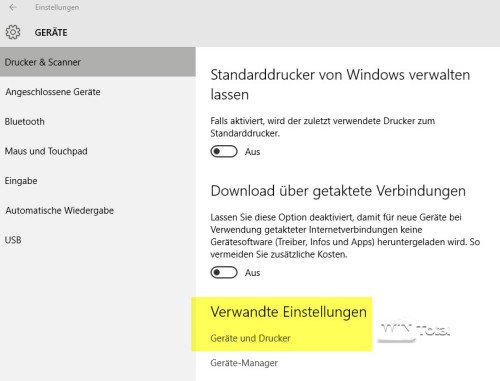 Drucker unter Windows 10