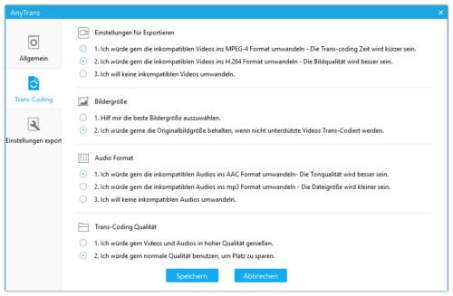 AnyTrans - Transkodierung