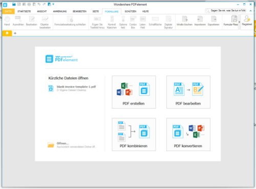 PDFelement Startdialog