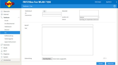 Fritz!Box - Faxversand