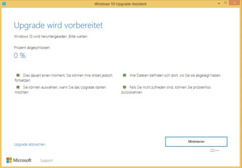 Upgrade auf Windows 10