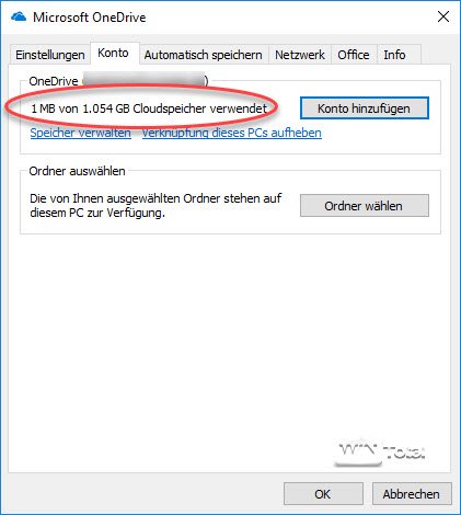 Microsoft OneDrive mit 1 TB
