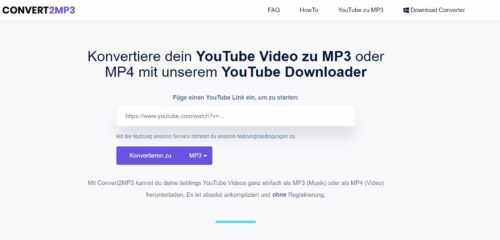 Online-Konverter für YouTube Convert2MP3