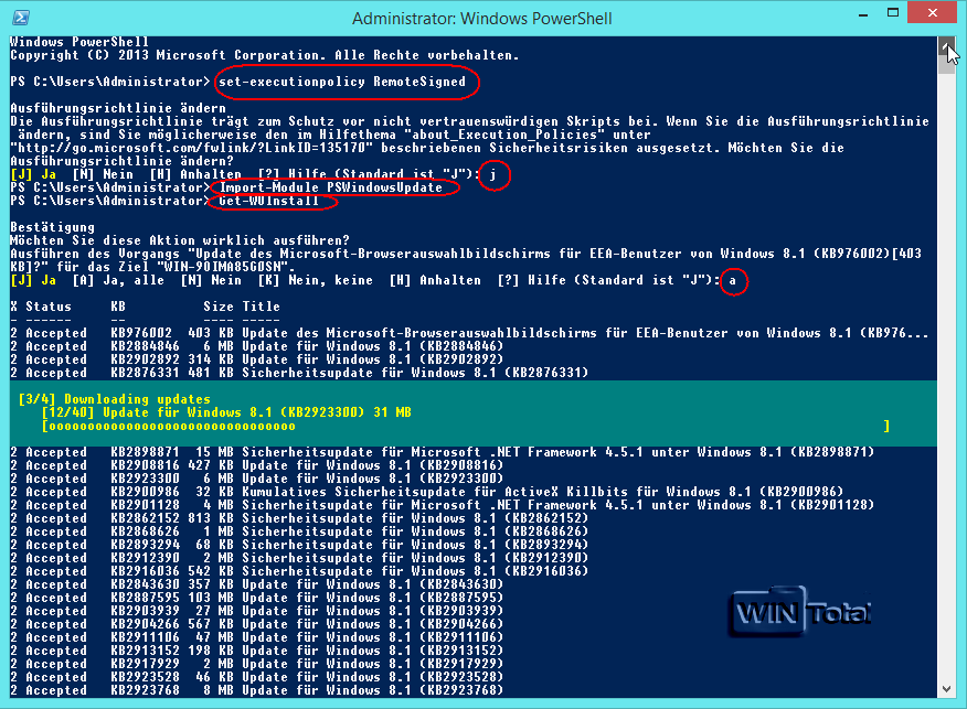 Windows Update PowerShell Module Kostenlos & schnell auf WinTotal.de