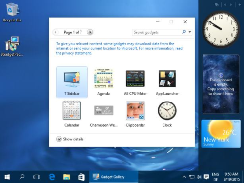 8GadgetPack bringt auch in neuere Windows-Versionen die beliebten Widgets